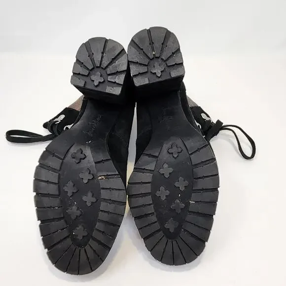 Sam Edelman Womens Carolena Black Suede Biker Lace Up Boots Booties Size 8.5 M - Picture 8 of 9